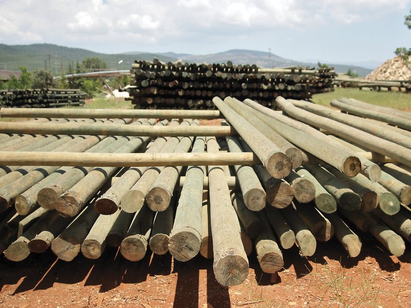 Impregnated Round Timber Post