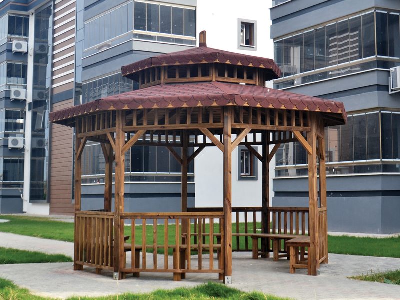 Ahşap Sekizgen Kamelya R=400 cm